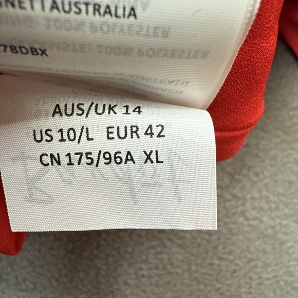 Bardot Slip Dress Satin Midi Cowl Neck Neiman Marcus NWT Sz Large 10 Red‎ - Picture 15 of 16